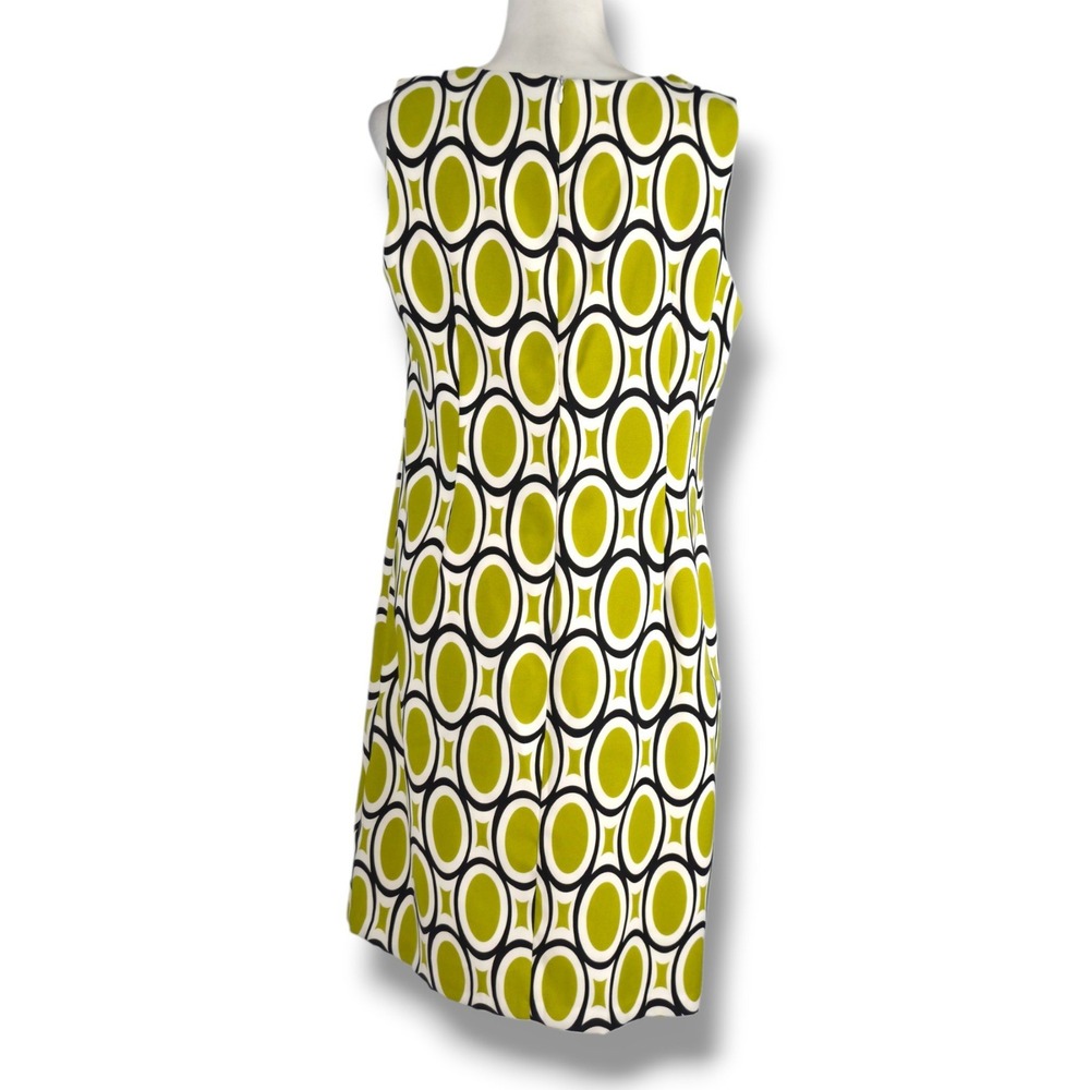 Ronni Nicole Geometric Print Sheath Dress Lime Green Black White Retro Glam 14 - Picture 4 of 9